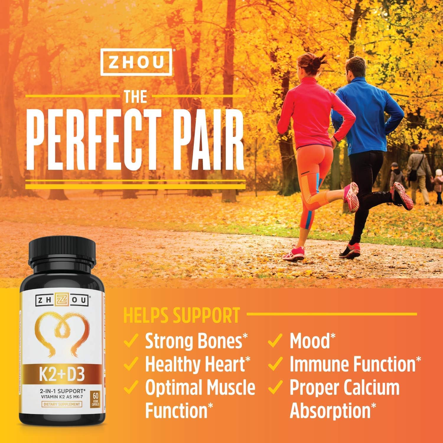 Vitamin K2 (MK7) with D3 Supplement - Vitamin D & K Complex - Bone and Heart Health Formula - 5000 IU Vitamin D3 & 90 mcg Vitamin K2 MK-7 - 60 Small & Easy to Swallow Vegetable Capsules: Health & Personal Care