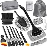 Viewmax Windshield Cleaner Tool, 18Pcs Car Interior Detailing Brush Set, Inside Windshield Cleaning Kit with 2 Microfiber Pads, Duster Brush, Cleaning Gel, Car Detailing Supplies for Women & Men