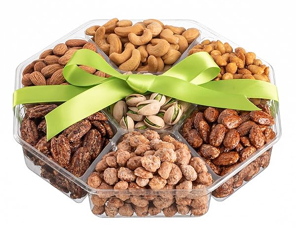FATHERS DAY NUTS GIFT BASKET – ASSORTMENT OF SWEET & ROASTED SALTED GOURMET NUTS – ASSORTED FOOD GIFT BOX FOR HUSBAND, DAD, HIM, FATHERS DAY, FAMILY, SYMPATHY, MEN & WOMEN.