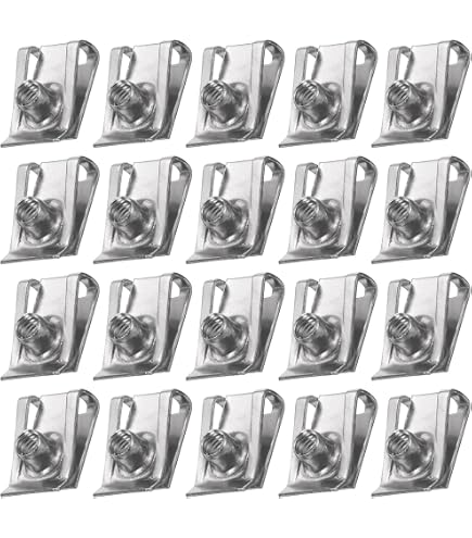 PATIKIL 20-Pack M5-0.8 U-Style Clip-On Nuts – Regular Extruded U-Nut Fasteners, Silver Zinc Plated, For Automotive Panels, Door Trims, Bumpers, And Fenders