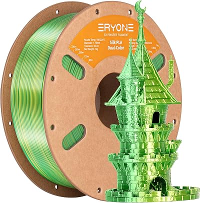 ERYONE Silk Dual-Color PLA Filament 1.75mm 1KG Yellow Green