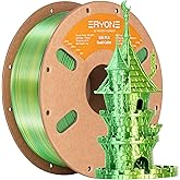 ERYONE Silk Dual Color PLA Filament 3D Printer 1.75mm +/- 0.03mm, Bicolor Two Tone PLA 1KG(2.2lbs) Cardboard Spool, Yellow Green