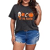 Women's Fall Outfits Tis The Season Graphic Tees Holiday Shirts Casual Crew Neck Short Sleeve Tops
