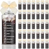 Skylety 36 Pack Valentine Employee Appreciation Gifts Bulk for Women You Are Awesome Gifts Cups with Lid Straw 13.5 oz Plastic Skinny Tumbler Cream Bow Inspirational Cups for Team Coworker Staff