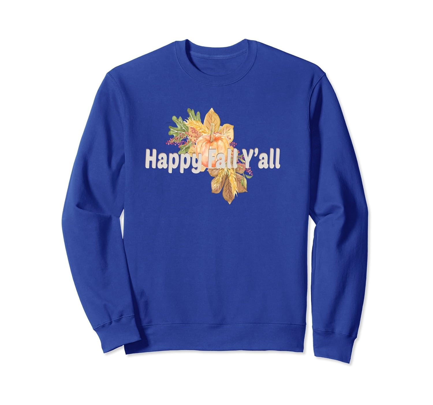 Happy Fall Y'all Autumn Leaves Heart Pumpkin Fall Sweatshirt-ANZ