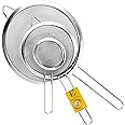 Eleen Stainless Steel Strainer | Set of 3 Kitchen Strainers Available Sizes (S,M,L) | Perfect Strainers for Kitchen Use | Mesh Strainer with Durable, Strainers fine Mesh for Tea, Pastas, Vegetables