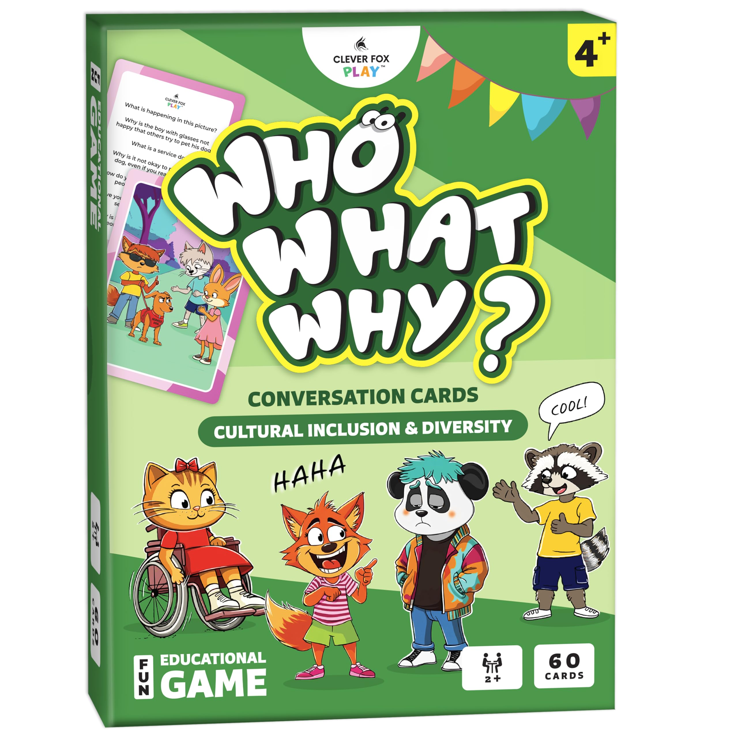 Who What Why Cultural Diversity & Inclusion Cards for Kids – SEL Game for Empathy, Disability, Social Awareness & Coping Skills – Learning Culture & Traditions Conversation Cards, Ages 4+