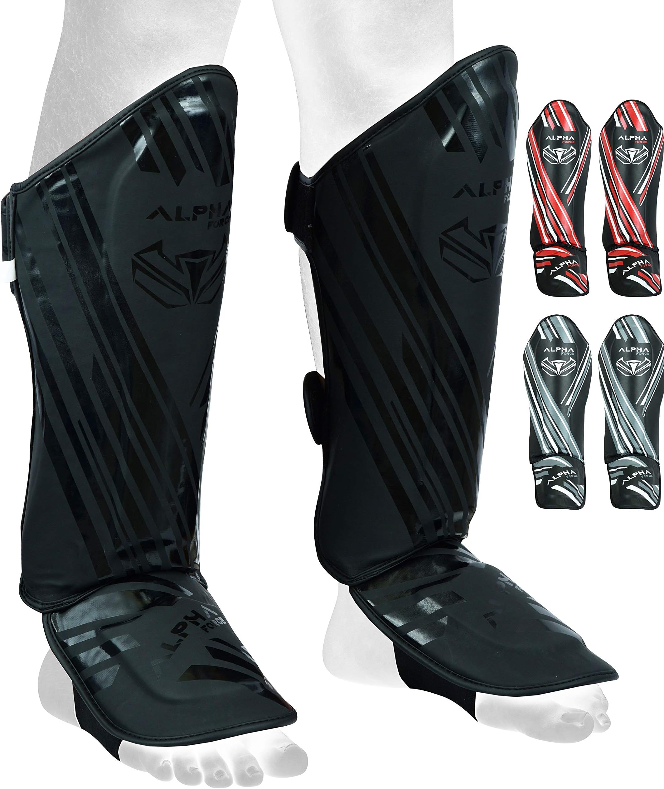 ALPHA FORCE MMA Shinguards Kickboxing MMA, Muay Thai Shin & Instep Guards Leg Pad Training Protective Gear
