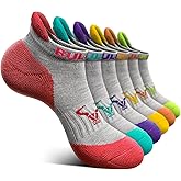 BULLIANT Socks For Women 6Pairs-Womens Athletic Ankle Socks No Show Cushioned for Walking Running-Compression Arch Support