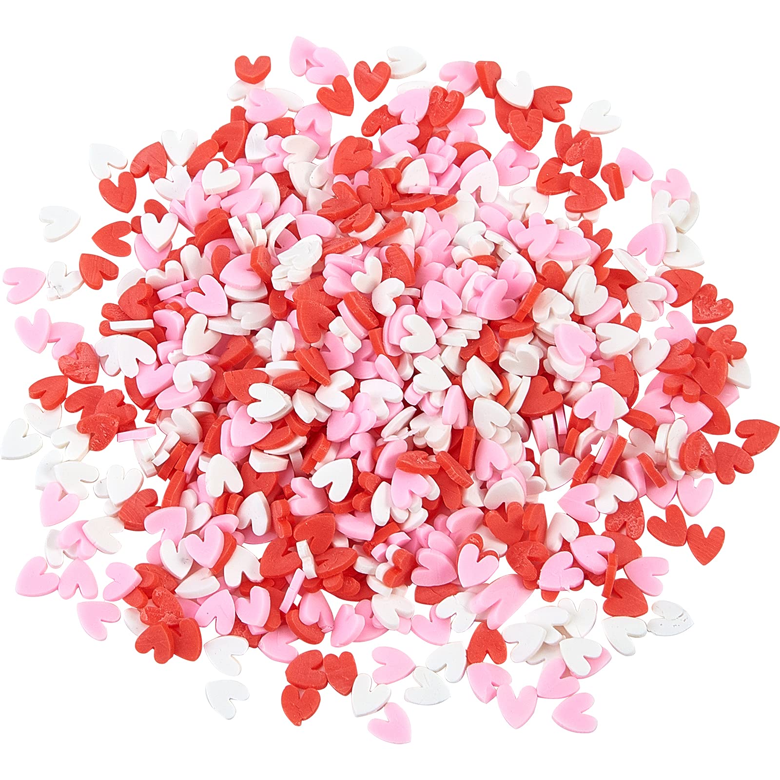 Airssory 50 g Random Color Tiny Sweet Heart Shape Polymer Clay Cabochons Fake Candy for Crafts DIY No-Hole Supplies - 4~5x4mm