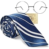 Halloween Wizard Cosplay Tie, Classical Tie with Glasses Costume Set for Themed Party Role Play