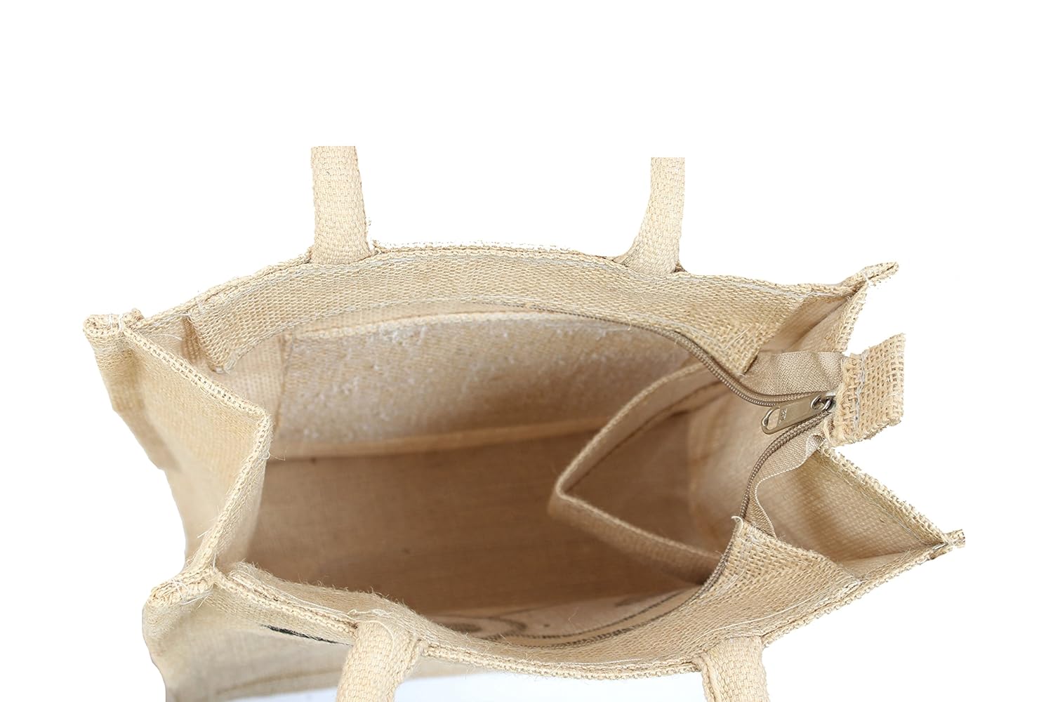 deshi decor unisex jute bag with zip(multicolour)