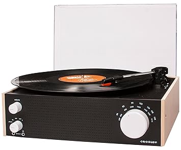 Crosley Switch Bluetooth Wireless Schallplattenspieler mit Drei Geschwindigkeiten und Integriertem Lautsprecher und AM/FM Rad