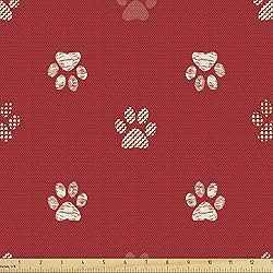 Ambesonne Paw Print Fabric by The Yard, Abstract