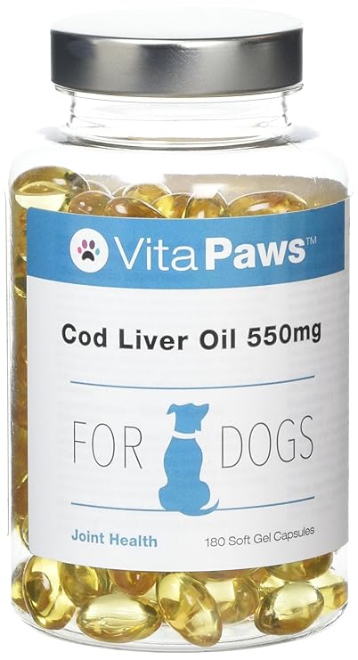 VitaPaws™ Aceite de hígado de bacalao 550mg | 180 Perlas | Indicado para perros