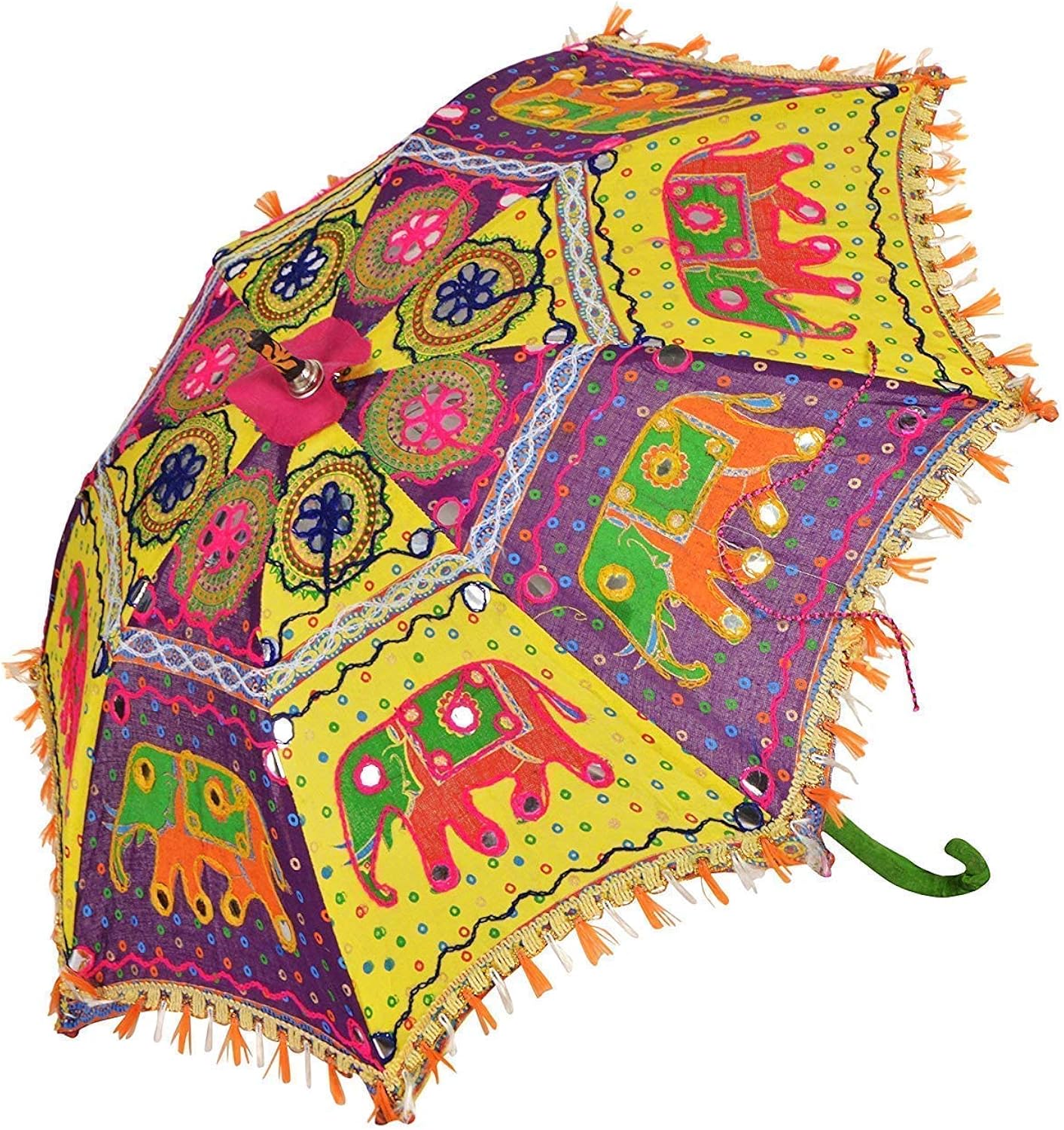 Elephant Print Embroidery Work Decorative Wedding Umbrella Gujrati