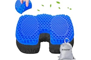 Bilbear Anti Slip Gel Kayak Seat Cushion Breathable U Shape Seat Pad for Sit in Kayaks, Canoe, Boat and Fishing,Waterproof Inflatable Thicken Seat Cushion for Kayak Accessories Equipment