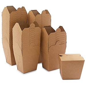 Take Out Boxes, Kraft Paper to-Go Food Containers (32 oz, 60 Pack)