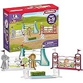 Schleich Horse Club - 30PC Obstacle Course Accessories for Horse Figurines - Show Jumping Playset with Adjustable Hurdles - Fun Steeplechase Equestrian Toys for Screen-Free Play - Kids 5+ | 42612