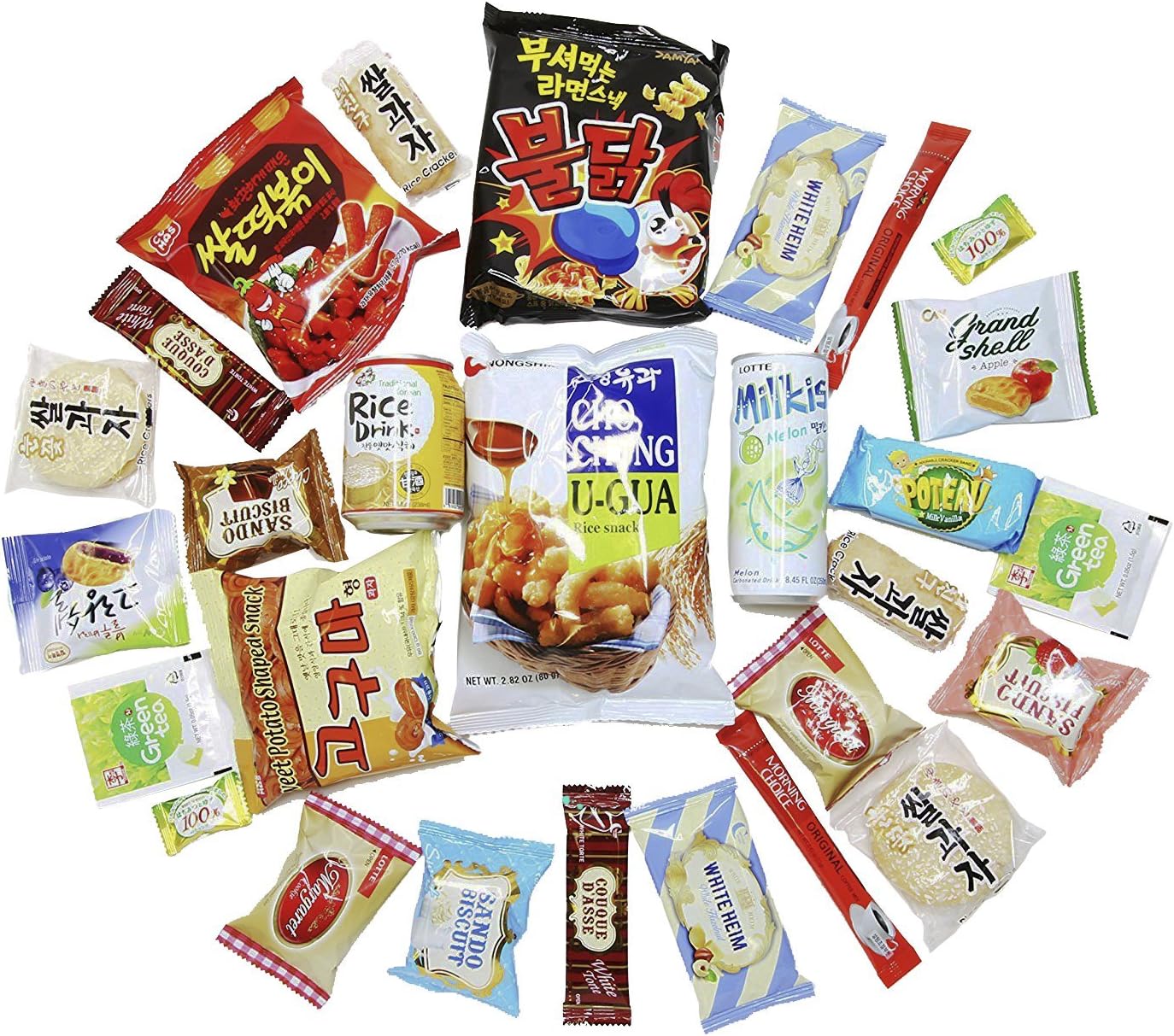 Akibento Ultimate Korean Snack Box (28 Count) | Variety Assortment of Korean Snacks, Chips, Cookies, Candies | College Care Package | Gift Care Package