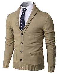 H2H Mens Casual Slim Fit Soft Acrylic Solid