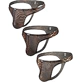 iKingsky Men's Tiger Stripes Thong Breathable T-back Underwear Low Rise Sporty Under Panties for Men