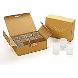 Hosley Value Pack of 24 Frosted White Glass Votive, LED Tealight Holder. Ideal Gift for Wedding Day, for Parties, Aromatherapy, Spa, Candle Gardens O3