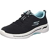 Skechers Women's Go Walk Arch Fit Unify, Black/Aqua, 10.5