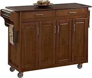 Create-a-Cart Warm Oak Finish with Cherry Top by Home Styles
