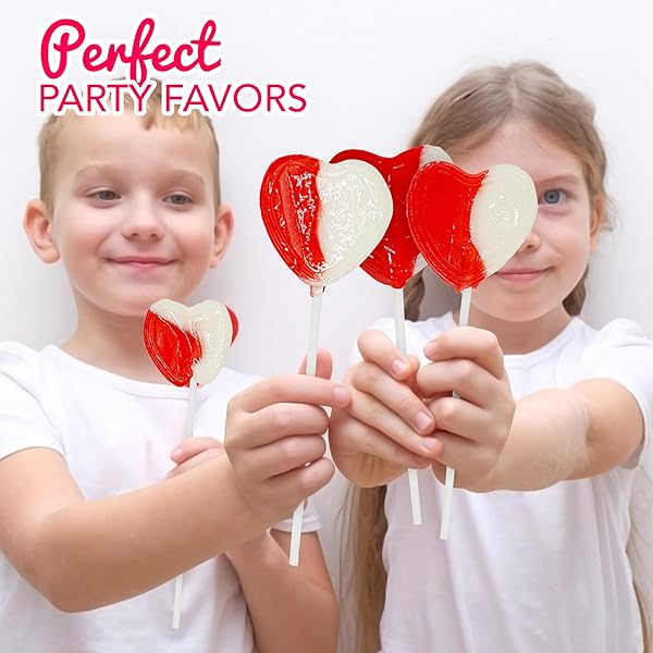 4E’S NOVELTY 38 PACK VALENTINES DAY HEART SHAPED LOLLIPOPS BULK INDIVIDUALLY WRAPPED, STRAWBERRY & CREAM FLAVORED, SUCKERS FOR SCHOOL VALENTINES PARTY FAVORS, VALENTINES CANDY FOR KIDS CLASSROOM EXCHANGE