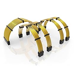 LINKUP - 30cm PSU PC Power Extension Cable Metallic