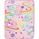 Silver Buffalo Care Bears Rainbow Cosmic Space Featuring Cheer Bear and Wish Bear 45" x 60" Fleece Throw, Soft and Cozy Blanket, 250 GSM