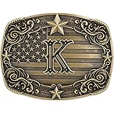 HLYMPONY Cowboy Belt Buckle for Men Vintage Western Rodeo Texas Initial Letter ABCDJMR to Z Belt Buckles