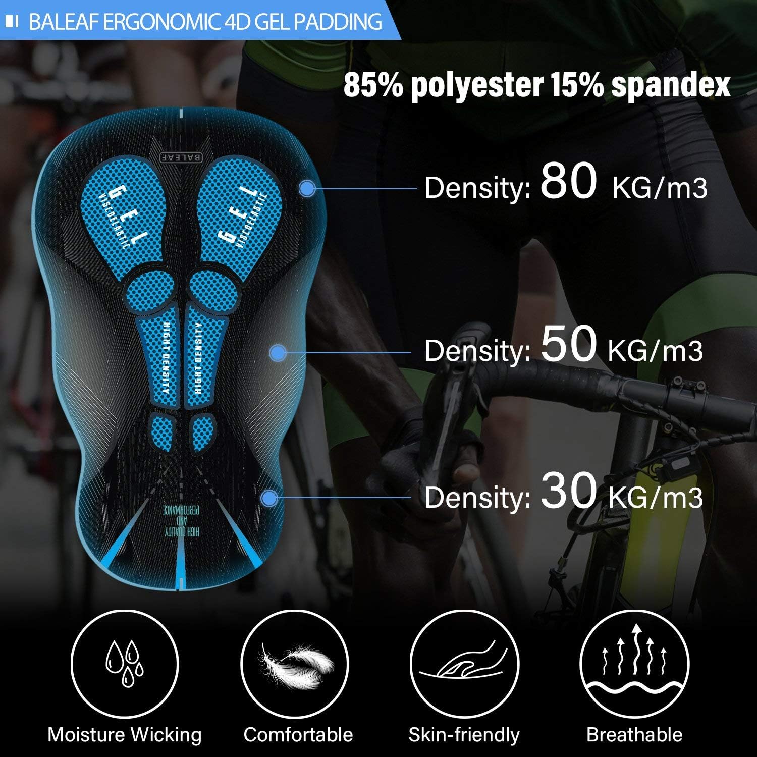 BALEAF Men's Cycling Jersey Set with 4D Gel Padded Shorts Cycling Clothes Shirts Bicycle Short Sleeve Set Road Bike: Clothing