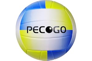 PECOGO Size 5 Volleyball - Durable PU Leather, Indoor/Outdoor. Soft Control, Great Airtightness for Training/Games. Ideal for All Ages