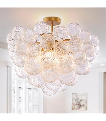 BeyPan Semi Flush Mount Bubble Ball Chandelier Lighting 20 Inch