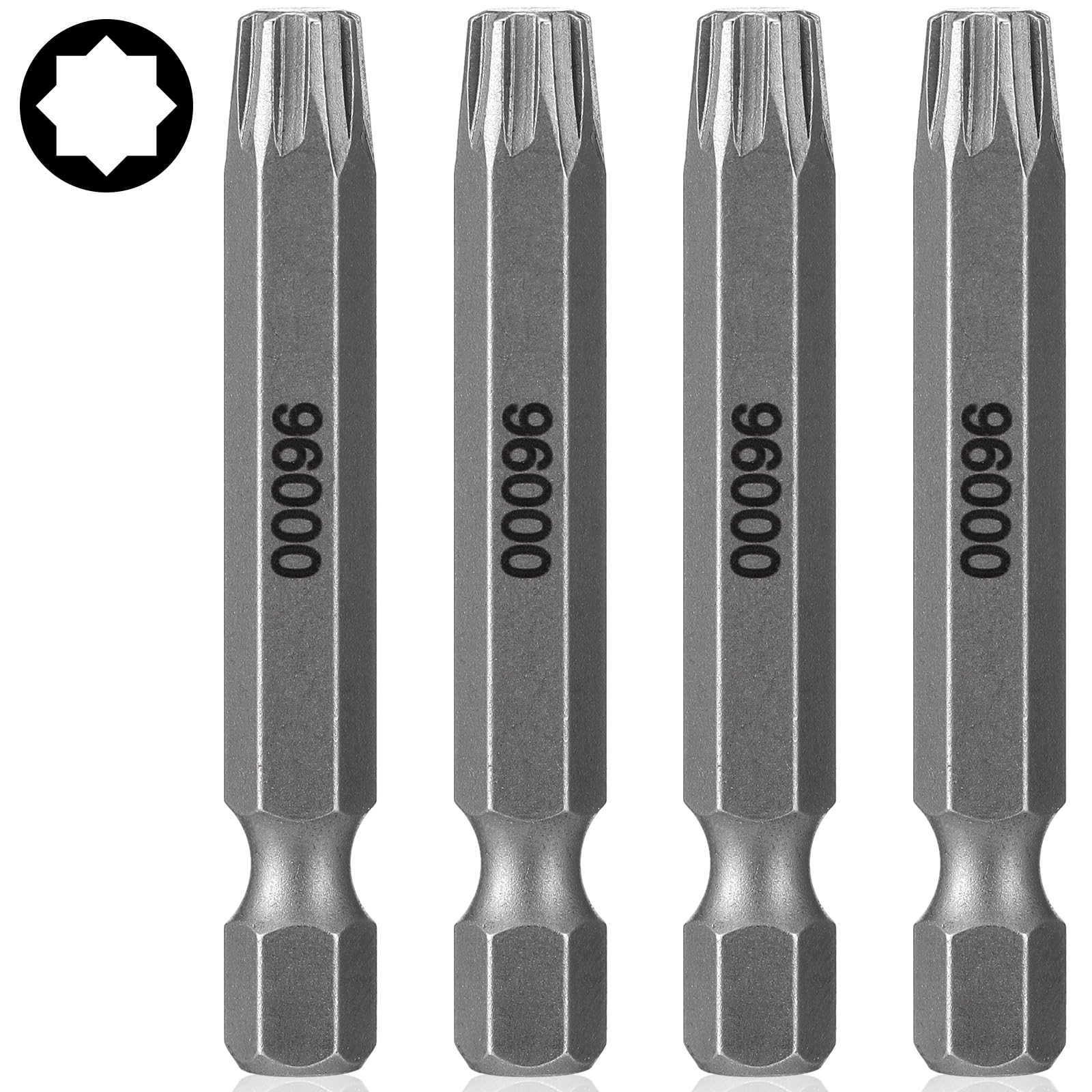 Photo 1 of MorningRo 4pcs Spider Driver Bits, 8 Point Star bit 2" Length bits S2 Steel Bit with Magnetic for 8 Point Flathead Fastener, Power Screwdriver Drill Impact Driver