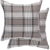 uxcell Set of 2 Buffalo Check Plaid Throw Pillow Covers Farmhouse Decorative Square Pillow Covers Home Decor Gray