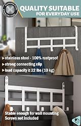 Menz White Over Door Hanger Coat Hooks for 4.1cm & 4.6cm Doors Sturdy Clothes view 6