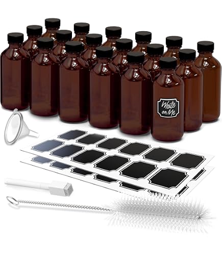 Vanilla Extract 24 Pack 8 Oz Amber Glass Bottles With Lids - Boston ...