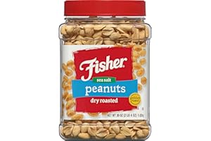 Fisher Snack Sea Salt Dry Roasted Peanuts, 36 Ounces, No Artificial Colors or Flavors