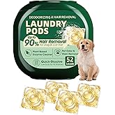 Seedshub Pet Hair Remover Laundry Pods, Pet Odor &amp; Stain Remover, 52 Loads | Up to 90% Hair Removal for Dog &amp; Cat Hair, Plant-Based Enzyme Cleaner, Quick-Dissolve, Low-Suds, HE/Front/Top Load