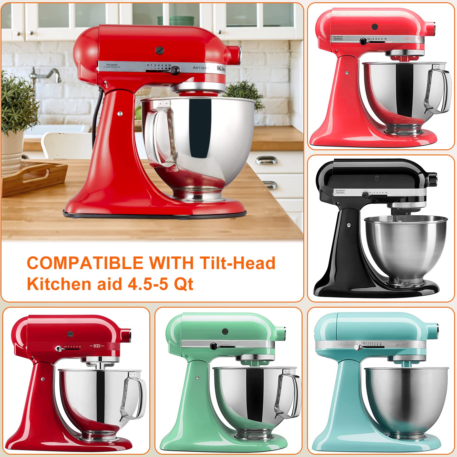 Metal Mixer Slider Mat, Kitchenaid Mixer Slider for Kitchenaid 4.5-5Qt Tilt-head Stand Mixer, Countertop Storage Mover Caddy Compatible with 4.5-5Qt Stand Mixer Artisan Classic, Kitchenaid Slider mat
