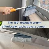 Floorington Dustpan and Brush Set Long Handled 124 cm Lightweight 800g Grey view 5