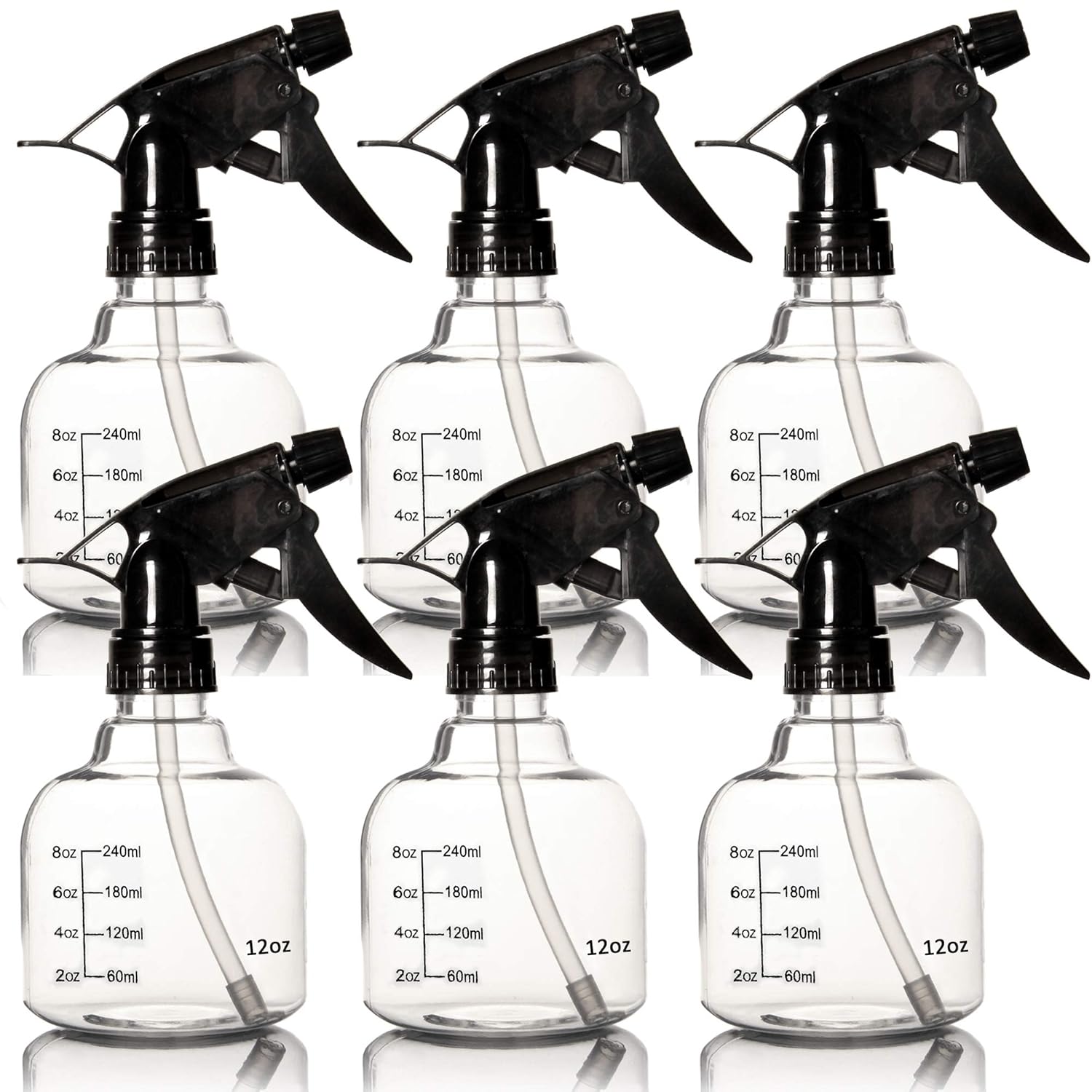 Youngever 6 Pack Empty Plastic Spray Bottles, Spray Bottles for Hair and Cleaning Solutions (8 Ounce) : Beauty