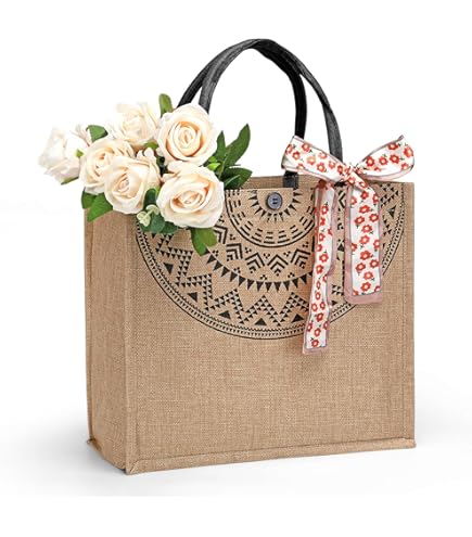 Amazon.com: KAF Home Jute Market Tote Bag, Leopard Print