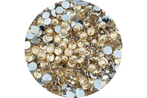 Xinhongo 10000pcs 2mm Resin Flatback Rhinestone Champagne Round Flatback Rhinestones for Crafts, Bling Glitter Diamond Stone Rhinestone for Bottles, Tumblers, Nail Art, Clothes Shoes