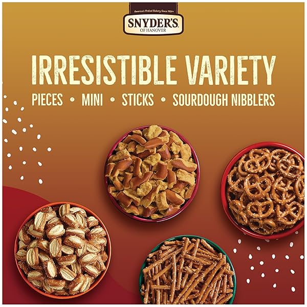 SNYDER’S OF HANOVER, VARIETY PACK PRETZELS, INDIVIDUAL PACKS, 4 FLAVORS, 36 CT (PACK OF 36)