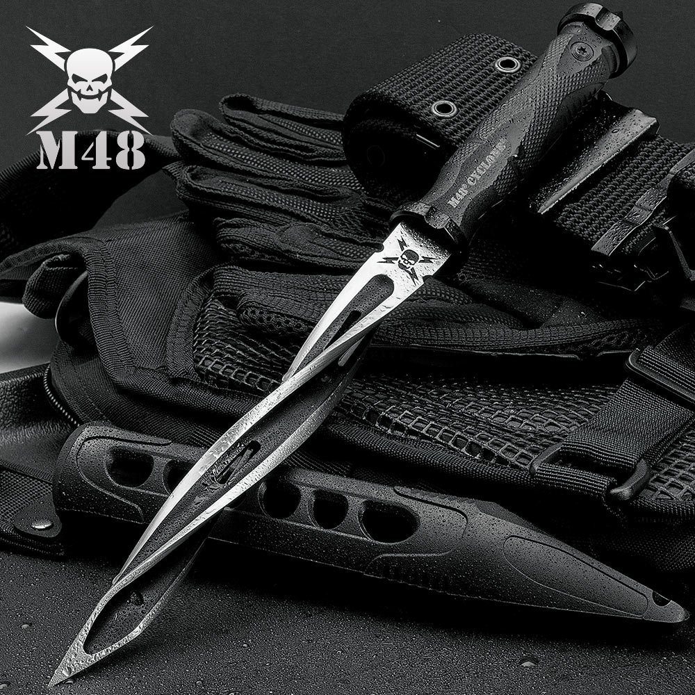 M48 Cyclone TriEdged Spiraling Dagger Knife With Custom Vortec Sheath