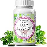 NutraPep Body Deodorizing Supplement - Odor Eliminator & Internal Deodorant Pills for Fresh Breath Skin Health & Detox - Full Body Deodorizer Capsules with Chlorophyll Complex Vitamins for Women Men
